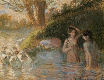 卡米耶 畢沙羅 Bathing Goose Maidens